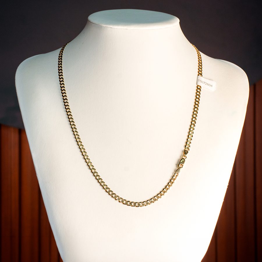 ITALY SÓLIDO MARTILLADO REDONDO — cadenas en oro