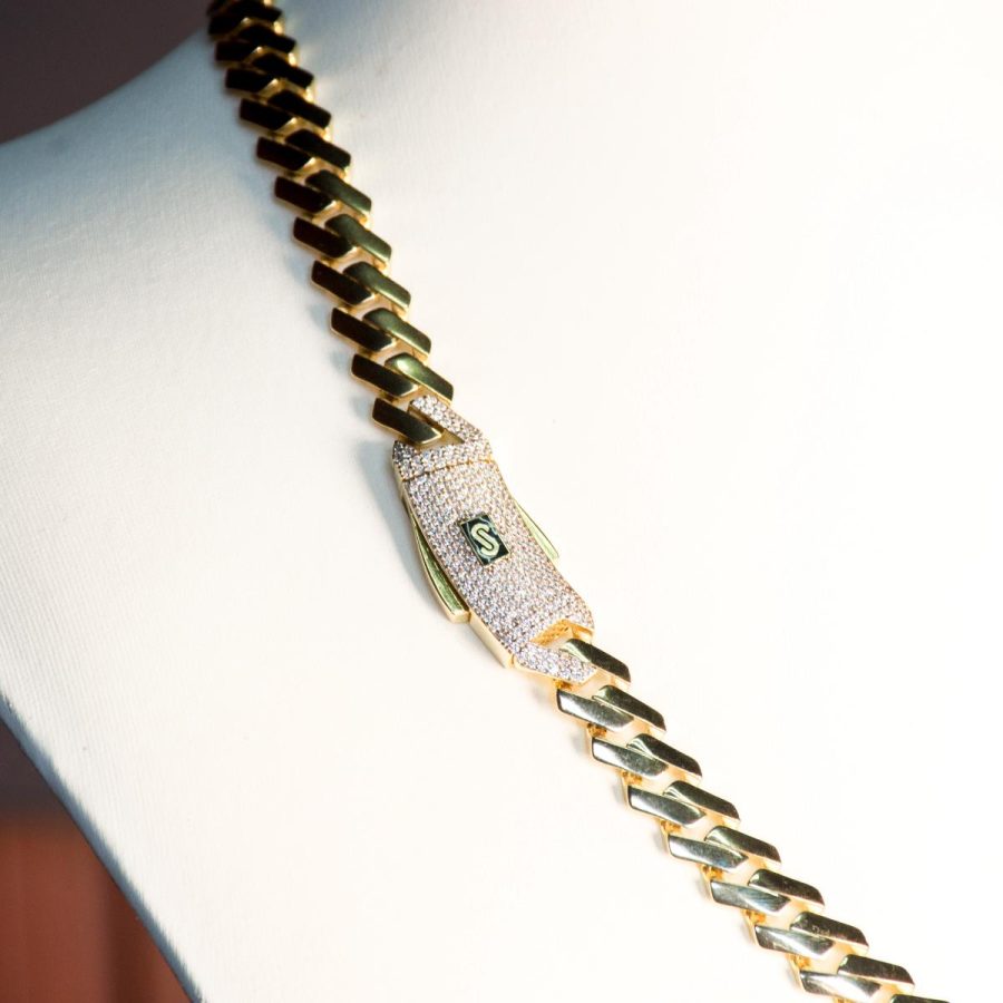 Monaco Edge Pave Blanco — cadenas en oro, vista 2