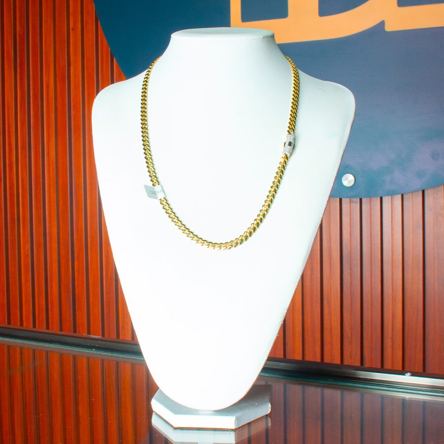 Monaco Classic Pave Blanco — cadenas en oro