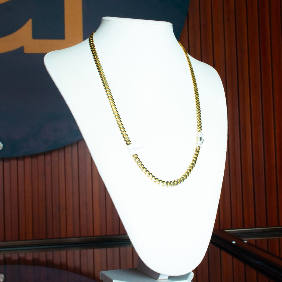 Monaco Edge Pave Blanco — cadenas en oro