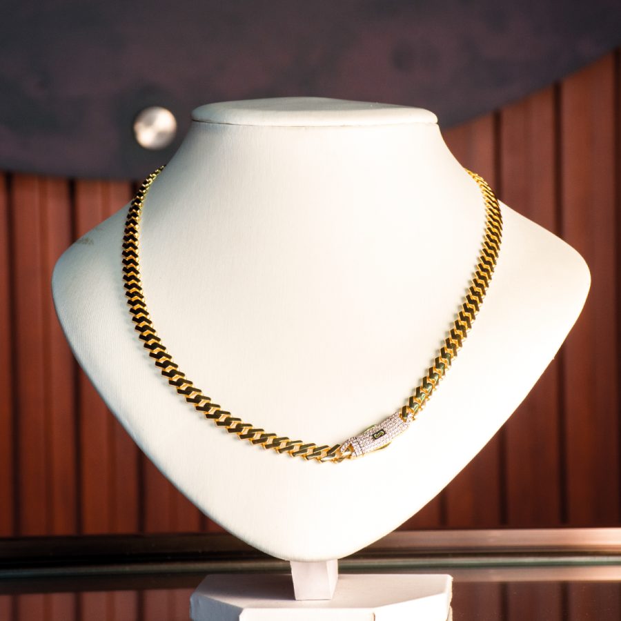 MONACO EDGE PAVE BLANCA — cadenas en oro