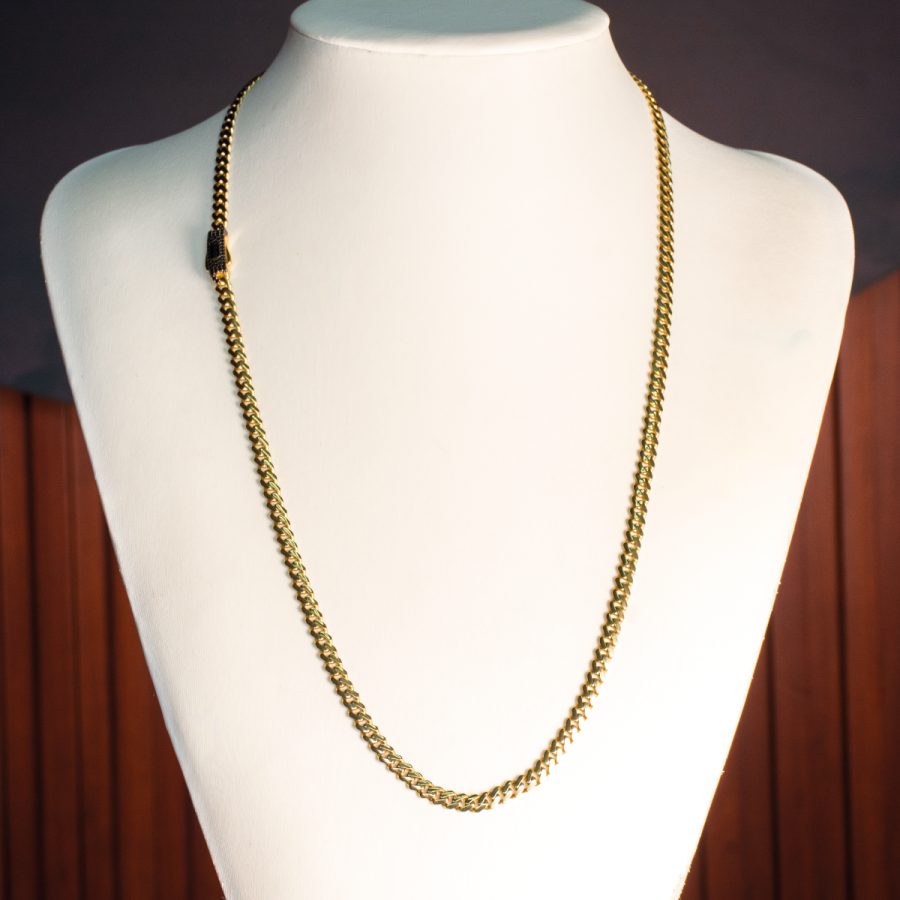 MONACO CLASSIC PAVE NEGRO — cadenas en oro