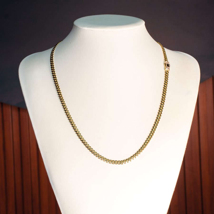 MONACO CLASSIC BAGUETTE BLANCA — cadenas en oro