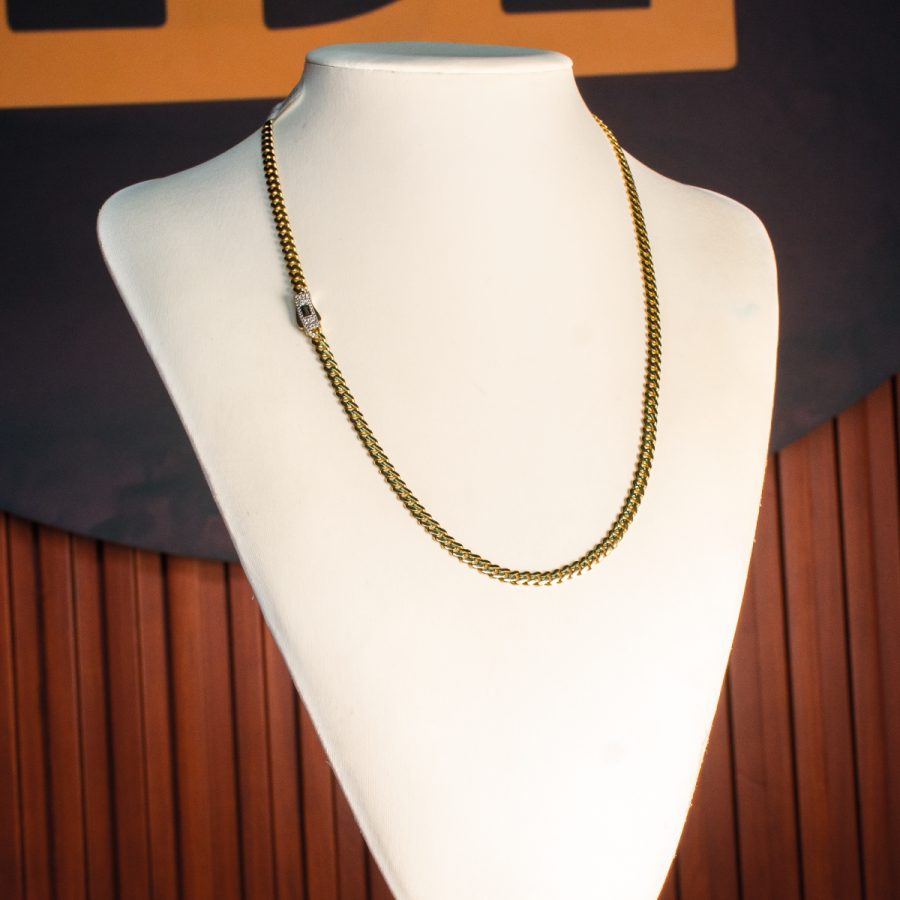 MONACO CLASSIC PAVE BLANCA — cadenas en oro