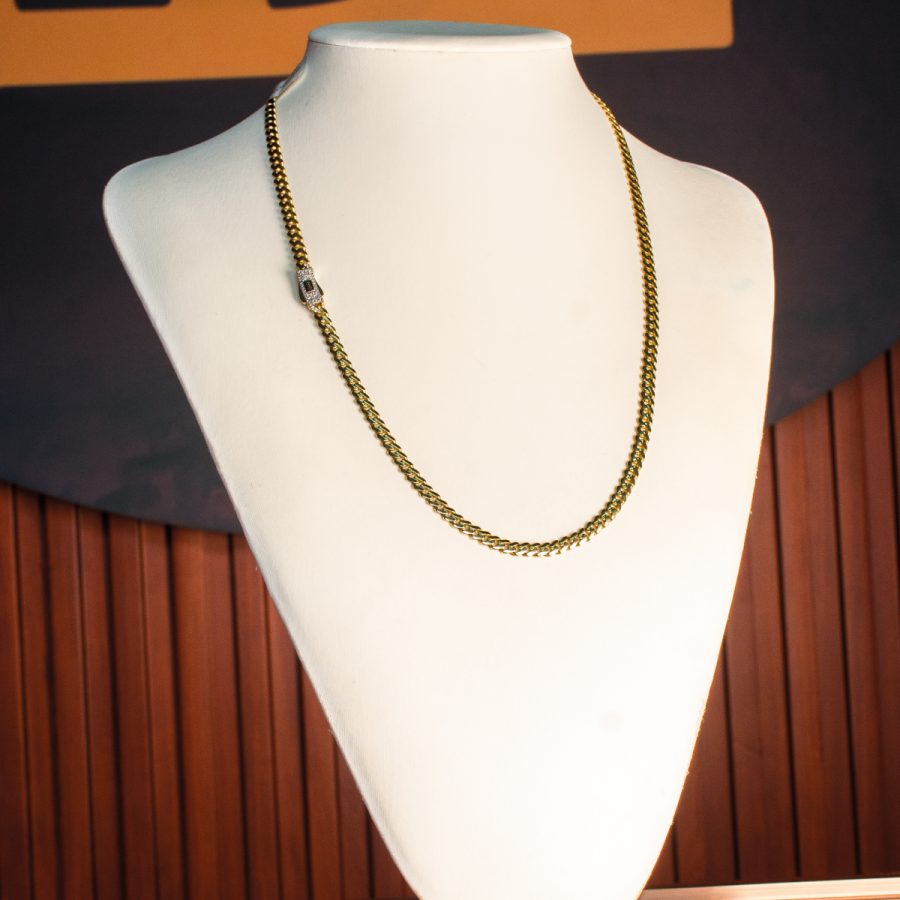 MONACO CLASSIC PAVE BLANCA — cadenas en oro