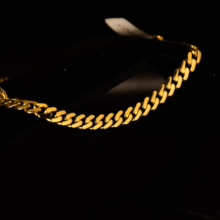 Monaco Chain Pulso Pave Blanco — pulseras en oro, vista 3
