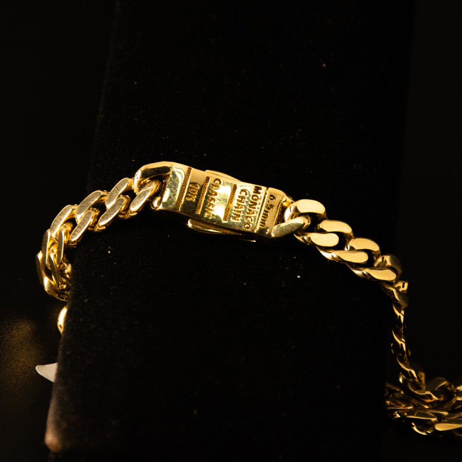 Monaco Chain Pulso Pave Blanco — pulseras en oro, vista 4