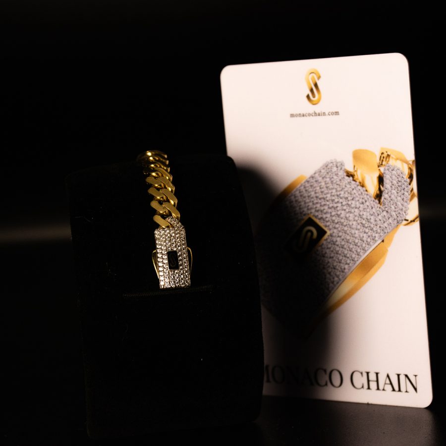MONACO CLASSIC PAVE BLANCA — pulseras en oro, vista 2