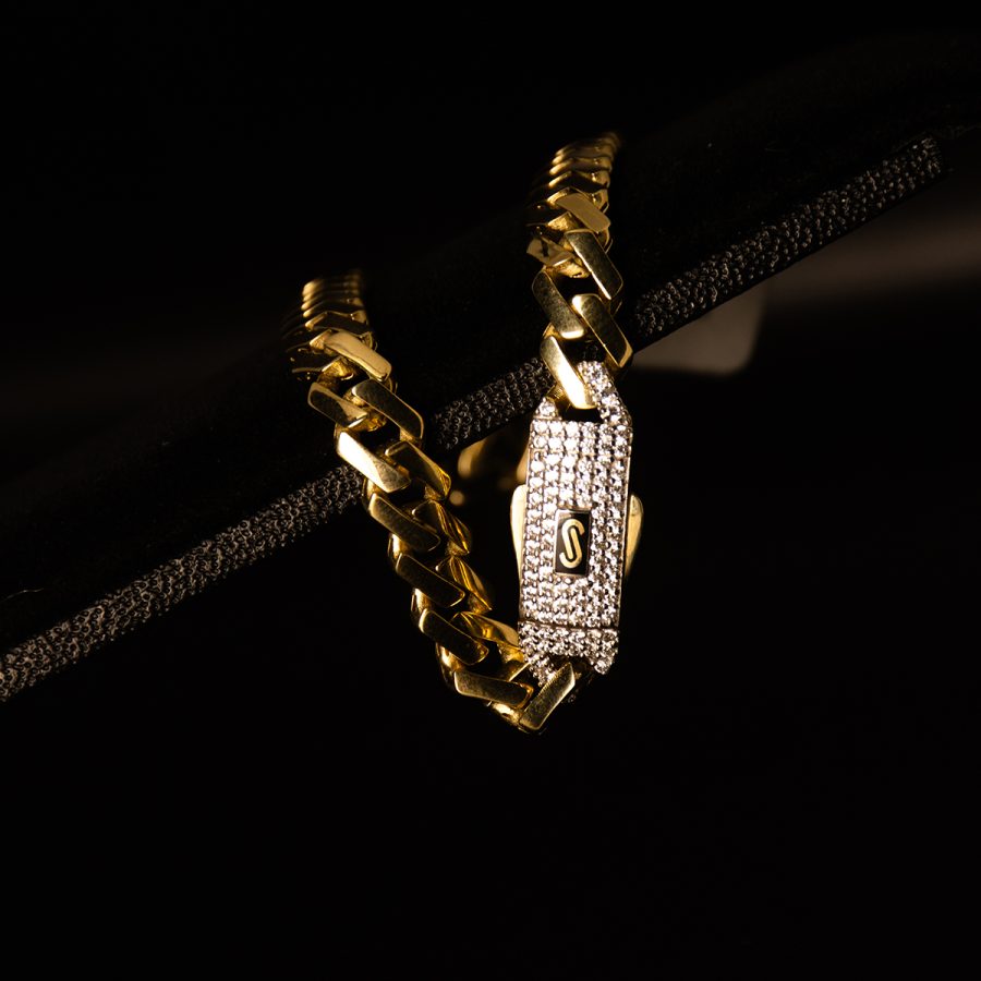 MONACO EDGE PAVE BLANCO — pulseras en oro