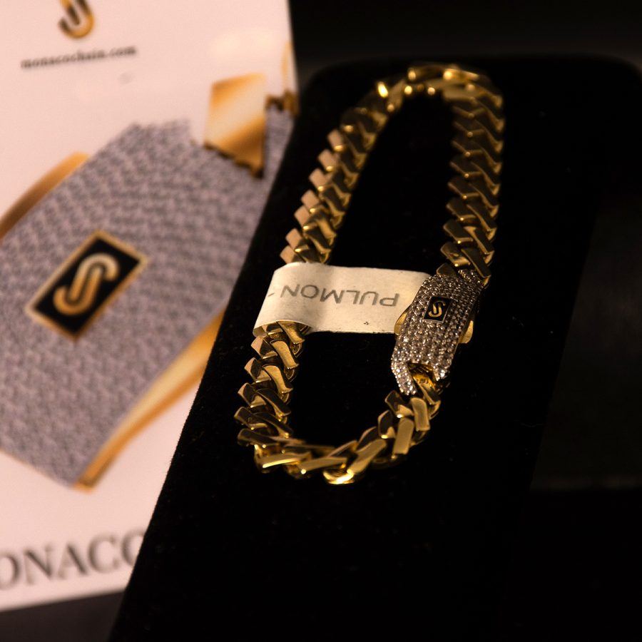 MONACO EDGE PAVE BLANCO — pulseras en oro, vista 2