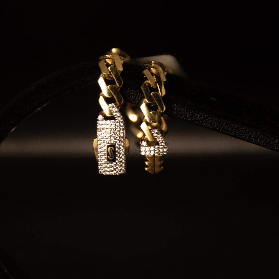 MONACO EDGE PAVE BLANCO — pulseras en oro
