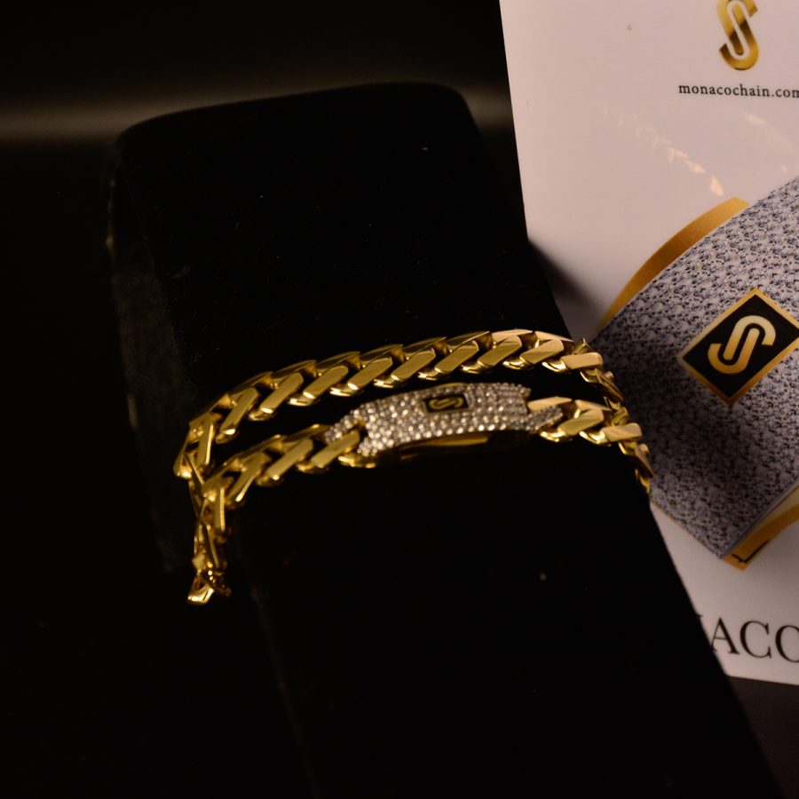 MONACO EDGE PAVE BLANCO — pulseras en oro, vista 2