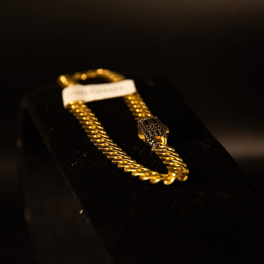 Monaco Chain Pulso Pave Negro — pulseras en oro, vista 3