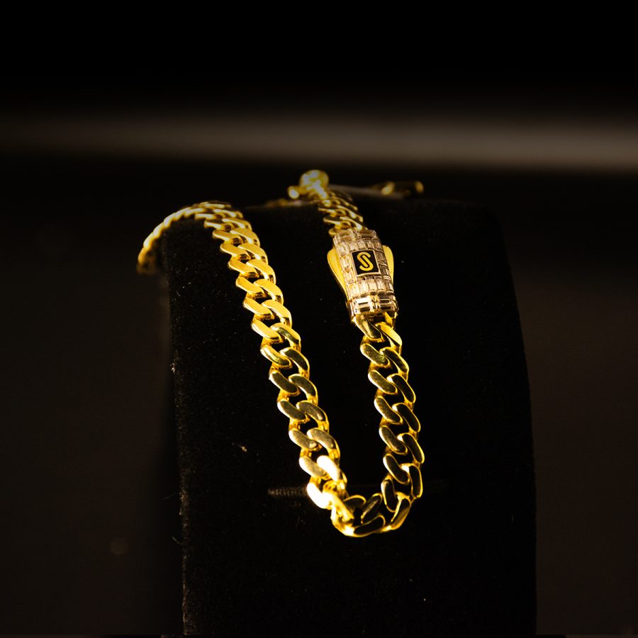 Monaco Chain Pulso Baguette Blan co — pulseras en oro