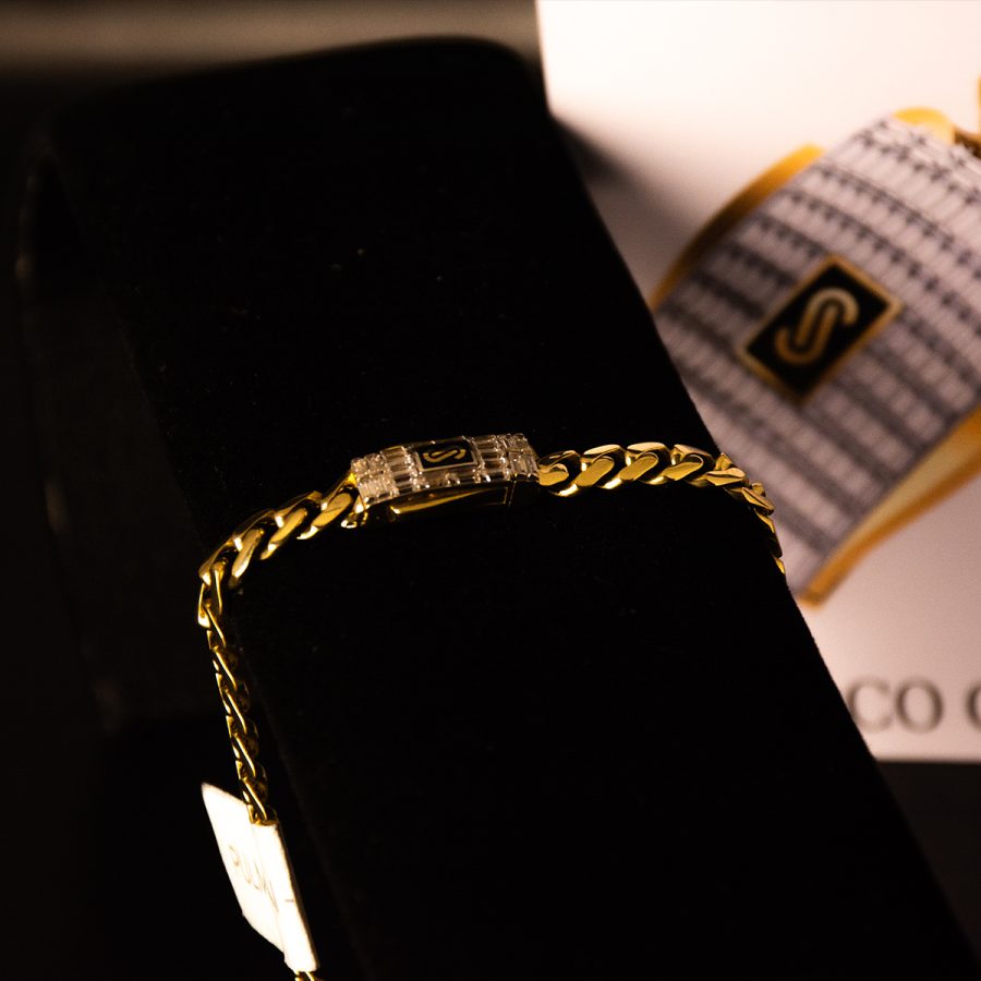 Monaco Chain Pulso Baguette Blan co — pulseras en oro, vista 2