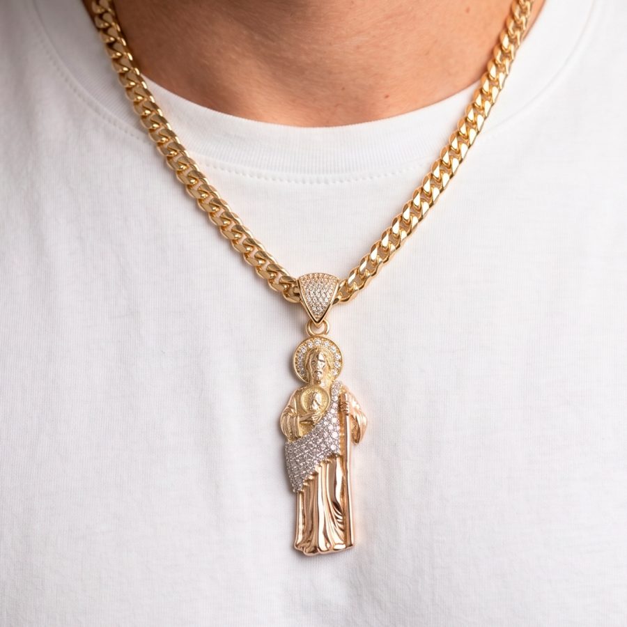 Dije San Judas 2 Oros (huevo 8.5mm) — dijes en oro