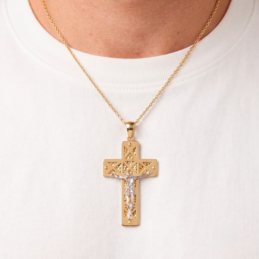 Dije Cristo 2 (huevo 5mm) — dijes en oro