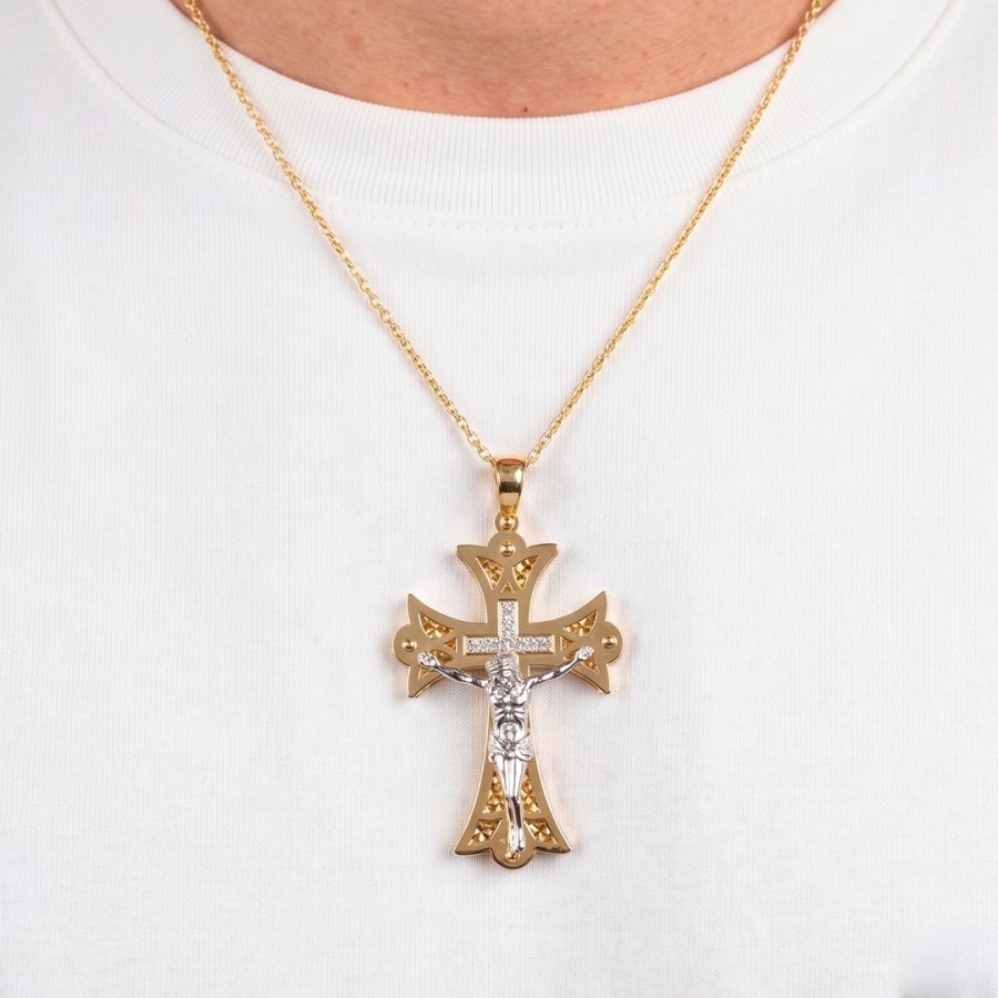 Dije Cristo 3 (huevo 5mm) — dijes en oro